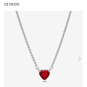 Pandora Red Heart Necklace